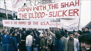 Protests against the Shah of Iran in 1978.