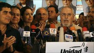 MUD members celebrate in Caracas. Photo: 27 September 2010