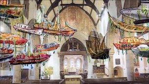 Image of installation in St Mary and St Eanswythe’s church