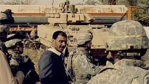 Sheikh Jabbar with American soldiers