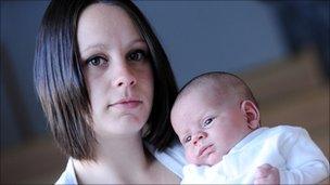 Aimee Edwards with her son George
