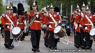 Marching military band