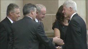 Mr Clinton met the First and Deputy First Ministers in Londonderry