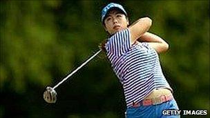 Chinese golfer Shanshan Feng of China in action