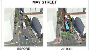 map of planned changes by drd to may street