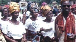 Dancers in the former Biafra in 1970