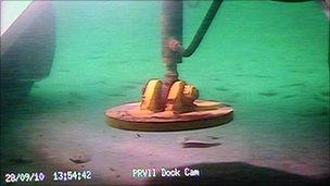 ROV camera showing images from the seabed