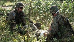 Bosnian soldiers training for Nato mission