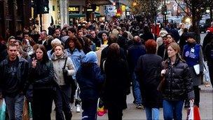 Workers and shoppers