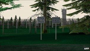 Screen grab from game 1378 showing border fence