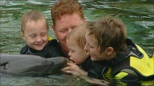 Kate and Singe Greene with their sons Reef and Finn