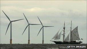 Windfarm and sea