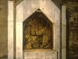 Jerusalem is at the centre of the world in the medieval Mappa Mundi (pic Hereford Cathedral/Gordon Taylor)