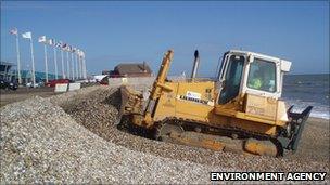 Working on Medmerry beach