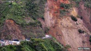 View of collapsed mountainside near Giraldo