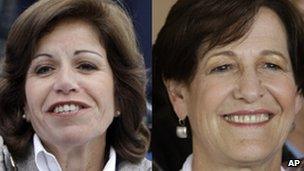 Lourdes Flores (left) and Susana Villaran (right)