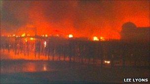 Fire on Hastings Pier