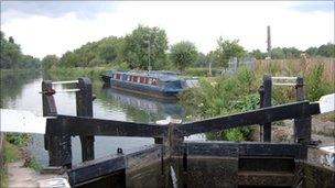 Lock gates on the River Lee