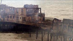 Hastings Pier after the fire