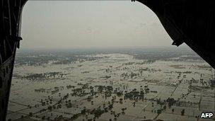 Flooded areas in Southern Punjab province