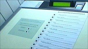 e-voting machine (Photo from RTE)