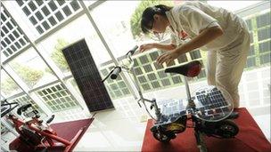 A solar powered bicycle under developmet in China