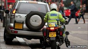 A police officer in London