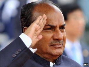 Indian Defence Minister AK Antony