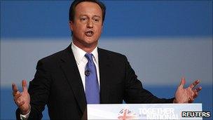 David Cameron a the Conservative conference