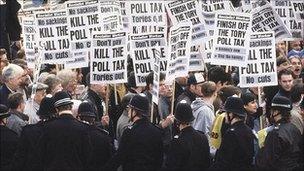 Poll tax protesters