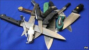 Knives seized by police in 2008