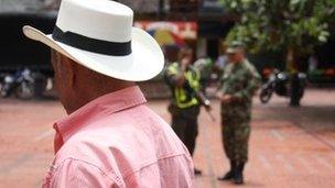 Security forces visible in San Carlos