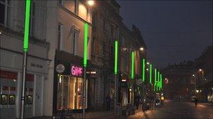 street lights on Gallowtree Gate