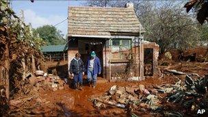 Aftermath of the disaster in Kolontar (8 October 2010)