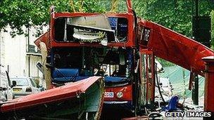 The bus bombed in Tavistock Square