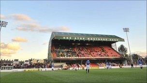 Oval stadium in east Belfast