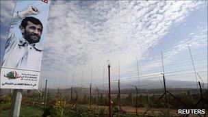 Poster near Israel Lebanon border