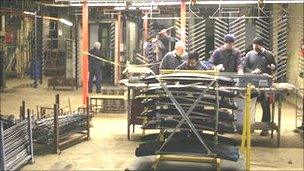 The workshop of a UK-based car-parts metal finishing company