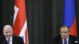 British foreign secretary William Hague and his Russian counterpart Sergei Lavrov