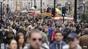 Crowds in central London