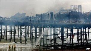 Hastings Pier after the fire