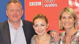 Charlotte Church with presenters Jamie Owen and Louise Elliott