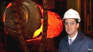 Ed Miliband at Forgemasters plant