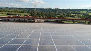 Solar panels on farm