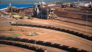 A BHP Billiton iron ore depot in Western Australia (pic courtesy of BHP Billiton)