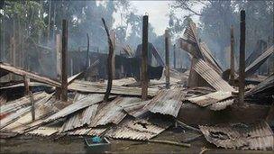 Destroyed house in Garati