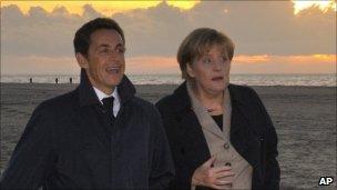 French President Nicolas Sarkozy and German Chancellor Angela Merkel