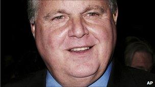 US talk show host Rush Limbaugh