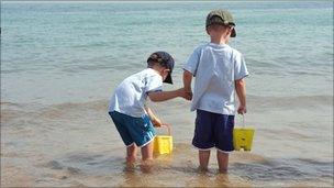 boys on beach