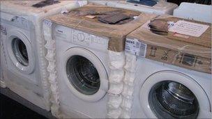 washing machines in shop